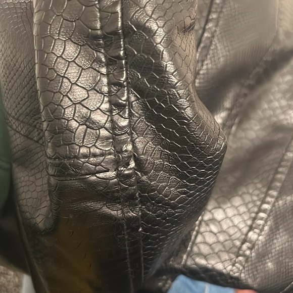 Azalea Wang snake skin style Faux Leather Moto jacket size S - Picture 4 of 5